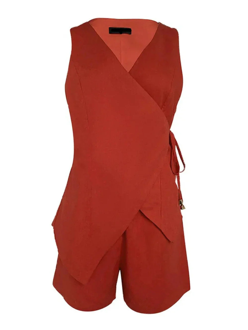 Lila Linen V-neck Top and Shorts Set